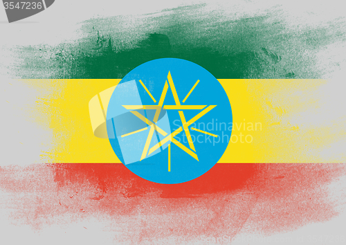 Image of Flag of Ethiopia painted with brush