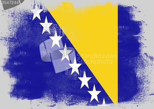 Image of Flag of Bosnia and Herzegovina painted with brush