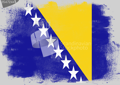 Image of Flag of Bosnia and Herzegovina painted with brush