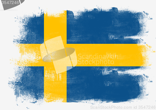 Image of Flag of Sweden painted with brush