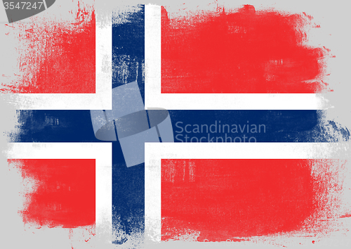 Image of Flag of Norway painted with brush