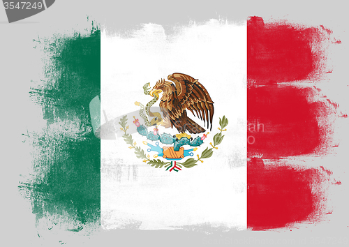 Image of Flag of Mexico painted with brush