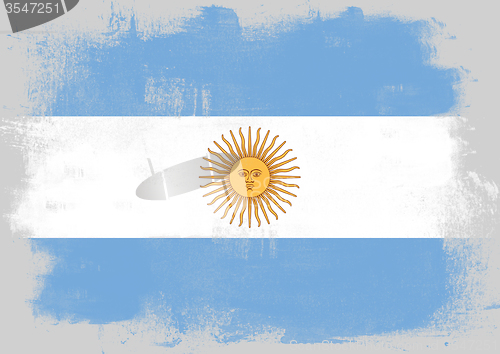 Image of Flag of Argentina painted with brush