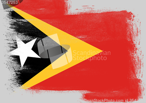 Image of Flag of East Timor painted with brush