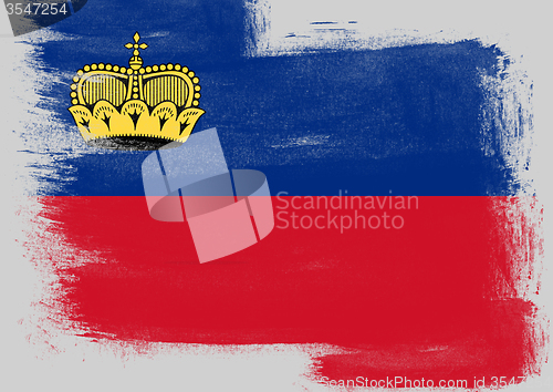 Image of Flag of Liechtenstein painted with brush