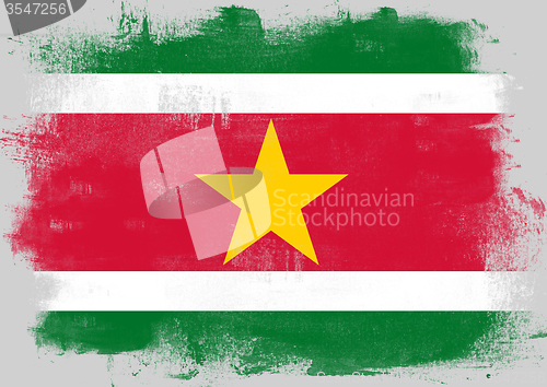 Image of Flag of Suriname painted with brush