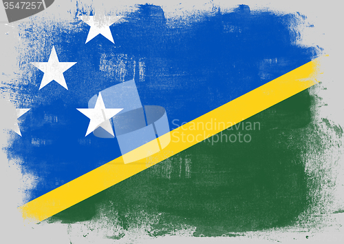 Image of Flag of Solomon Islands painted with brush