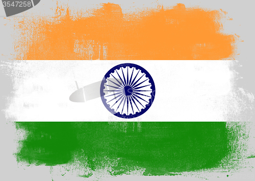 Image of Flag of India painted with brush