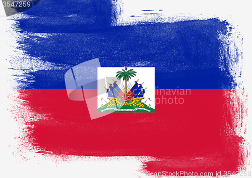 Image of Flag of Haiti painted with brush