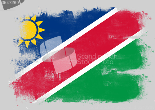 Image of Flag of Namibia painted with brush
