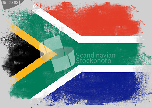 Image of Flag of South Africa painted with brush