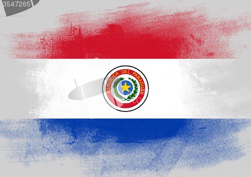 Image of Flag of Paraguay painted with brush