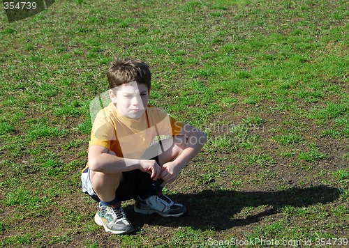 Image of Little boy upset