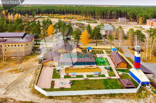 Image of Spa sanatorium with geothermal water pool. Tyumen