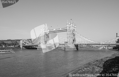 Image of Black and white Tower Bridge in London