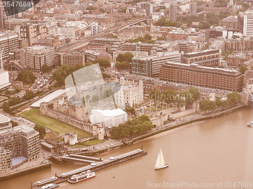 Image of Retro looking Aerial view of London