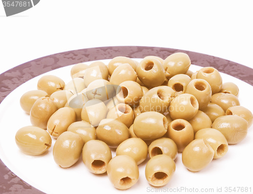 Image of Retro looking Green olives