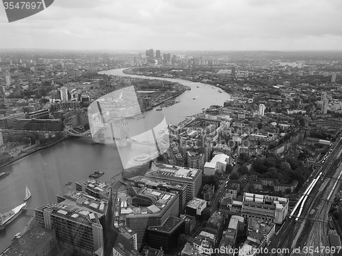 Image of Black and white Aerial view of London