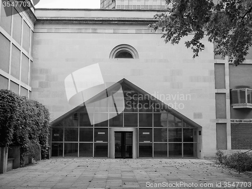 Image of Black and white Tate Britain in London