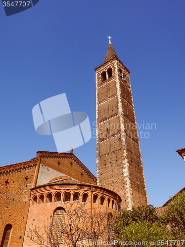 Image of Retro look Sant Eustorgio church Milan