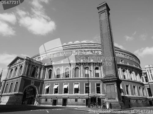 Image of Black and white Royal Albert Hall in London