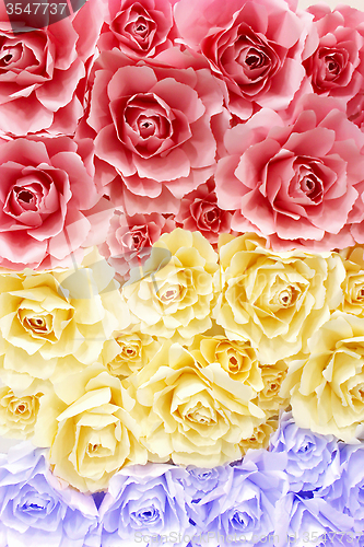 Image of roses made from colored paper