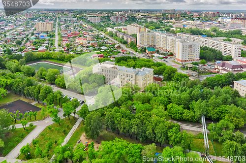 Image of Aerial view on school No. 30. Tyumen. Russia