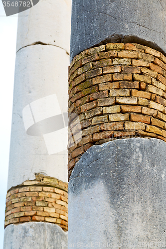 Image of old column in the   nature