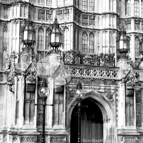 Image of old in london  historical    parliament glass  window    structu