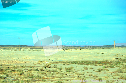 Image of street  in    valley  morocco      the atlas dry mountain  