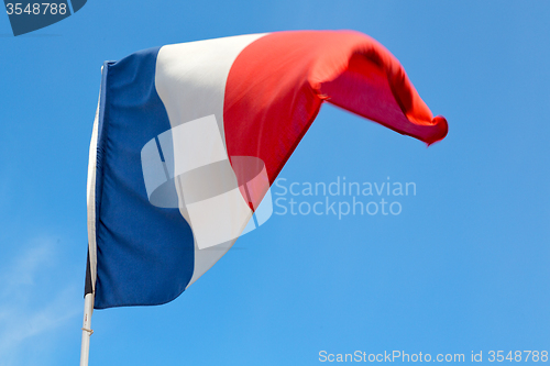 Image of french waving flag in the   colour and wave