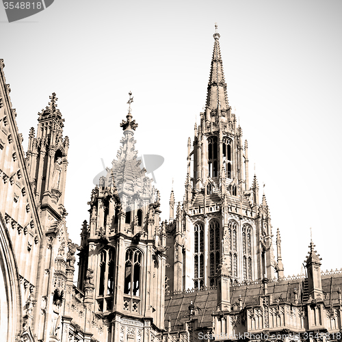 Image of old in london  historical    parliament glass  window    structu