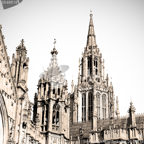 Image of old in london  historical    parliament glass  window    structu