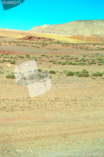 Image of brown bush  in    valley  morocco         africa   mountain  