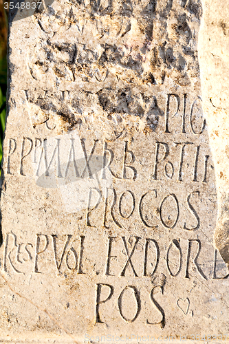 Image of tombstone in africa morocco  marble and concrete