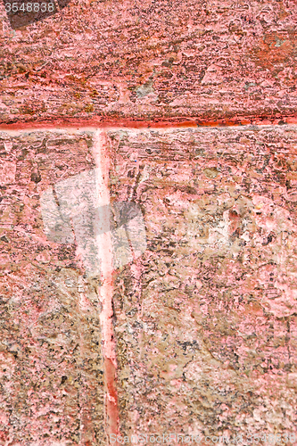 Image of red tile in morocco  abstract wall brick