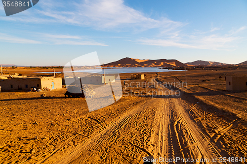 Image of sunshine in the   desert of morocco      dune