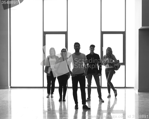 Image of students group standing together as team