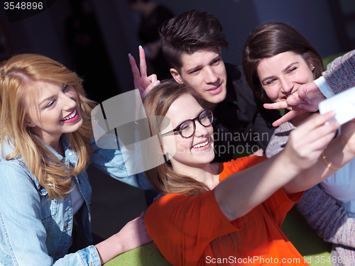 Image of students group taking selfie