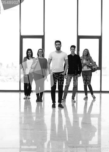 Image of students group standing together as team