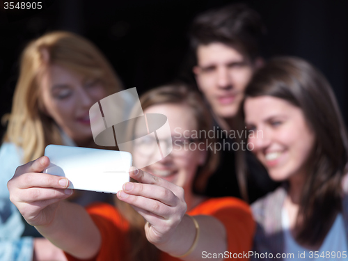Image of students group taking selfie