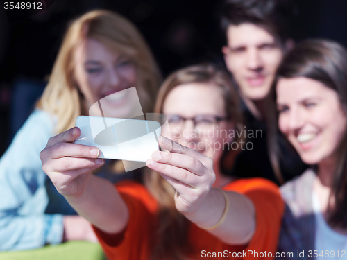 Image of students group taking selfie