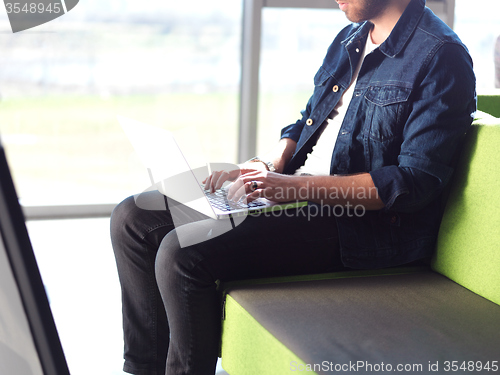 Image of student working on laptop