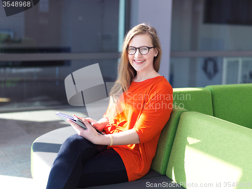 Image of student girl with tablet computer