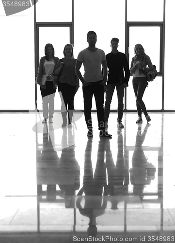 Image of students group standing together as team