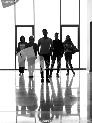 Image of students group standing together as team