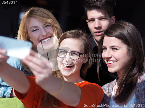 Image of students group taking selfie