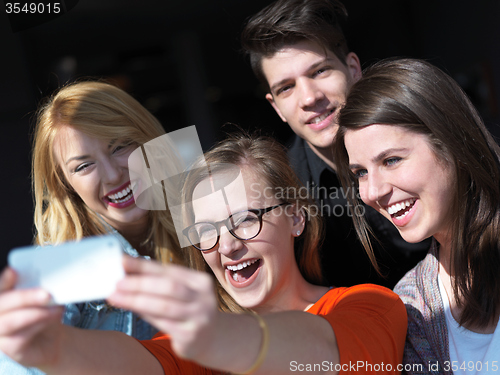 Image of students group taking selfie