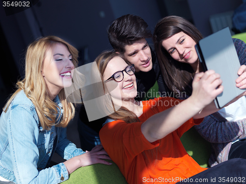 Image of students group taking selfie