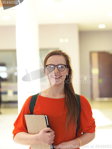 Image of student girl with tablet computer